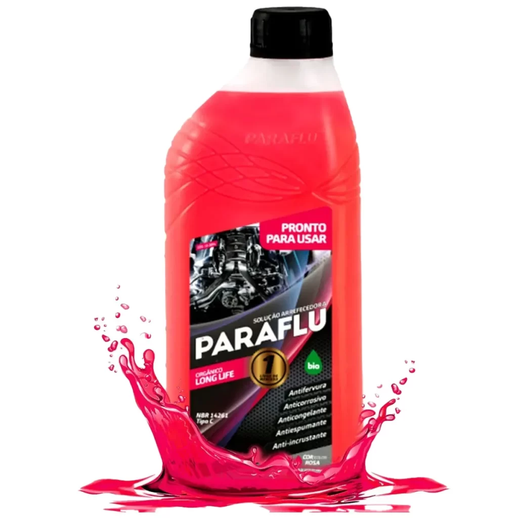 Aditivo para radiador Paraflu rosa pronto para uso, indicado para proteção e refrigeração do motor