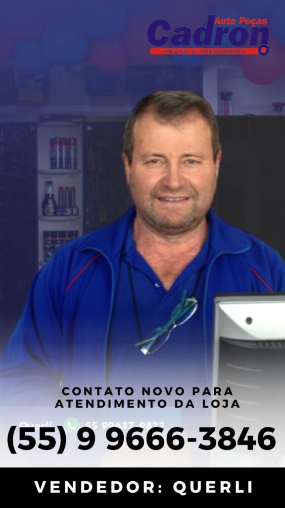 Atendente da Cadron Auto Peças em Santiago RS oferecendo atendimento na loja de peças e acessórios automotivos