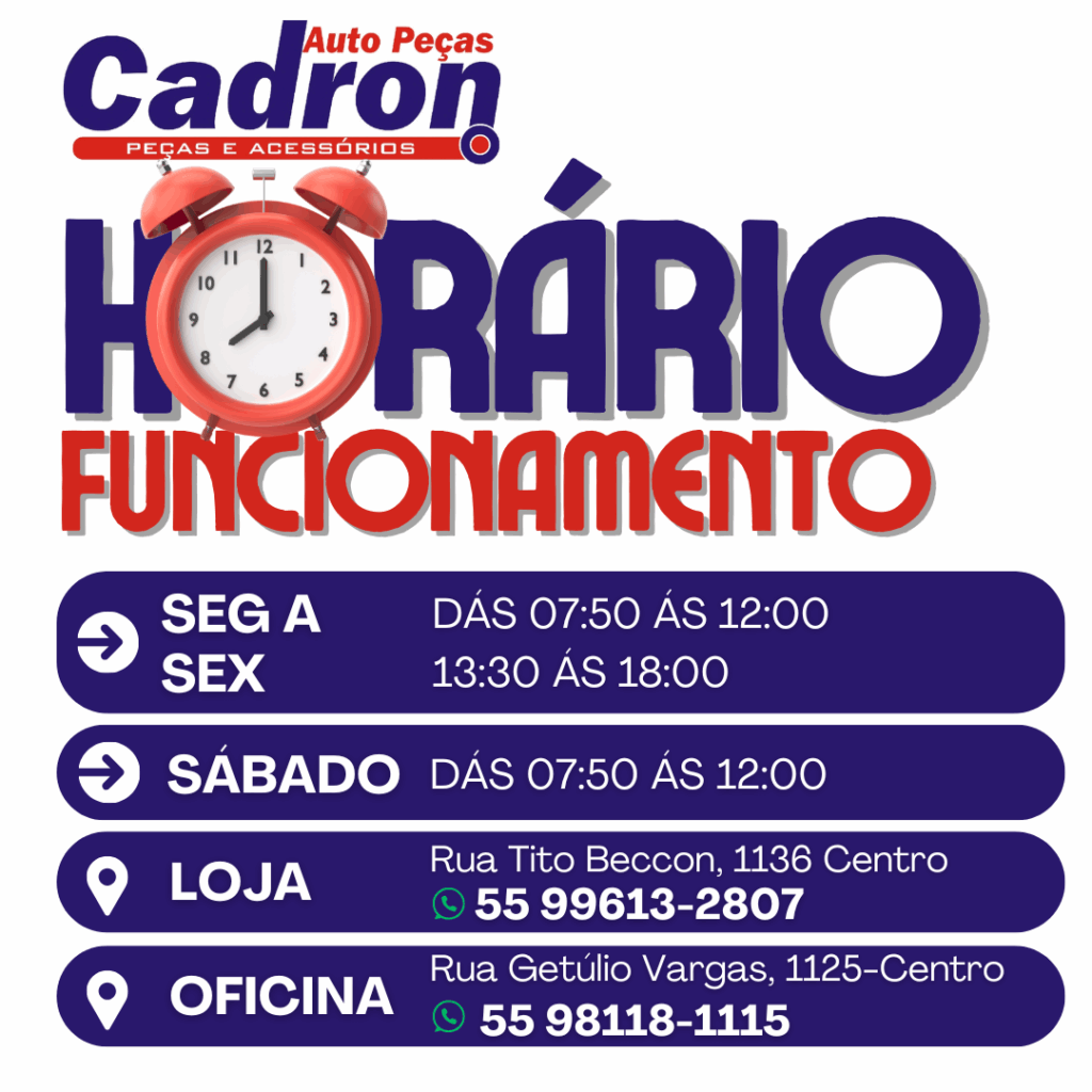 horario auto peças cadron santiago rs